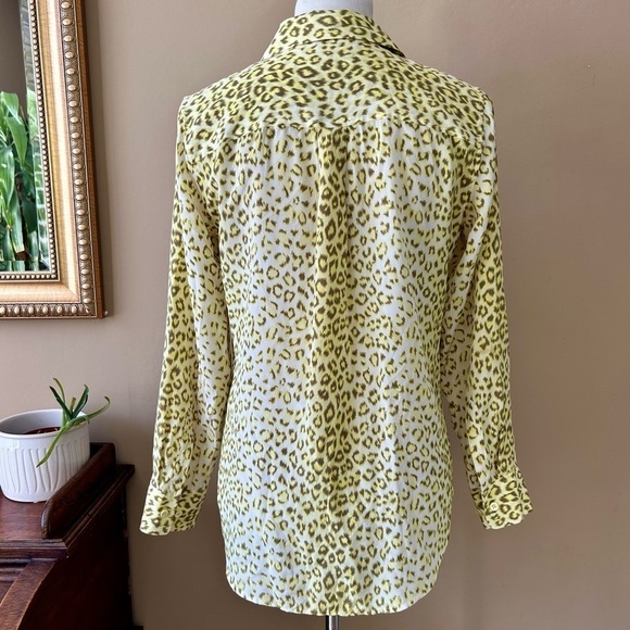 Equipment Slim Signature Leopard Print Silk
Button Down Top Long Sleeve Blouse S - Picture 7 of 11
